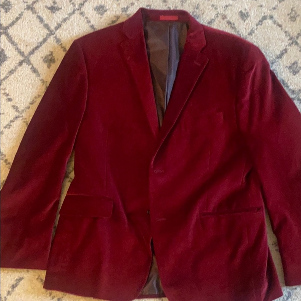 Alfani slim fit Dark red velvet feel blazer